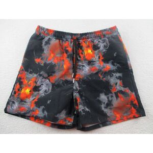 Stampd Shorts Mens Size Small Swim Pyre Trunks Mesh Lined Fire Smoke Print S